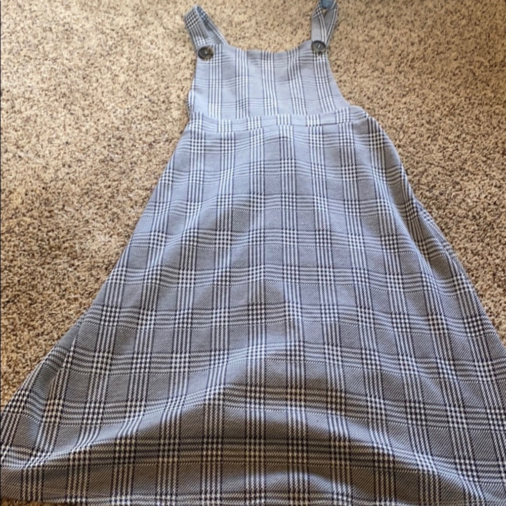 Black and White Houndstooth Coverall Style Dress